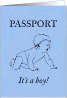 it’s a boy! : passport announcement card