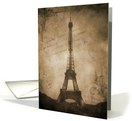 vintage eiffel tower card (878078)