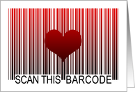 I Love You Barcode card