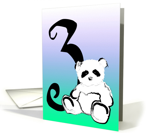 Happy 3rd Birthday : Ink Panda card (879443)