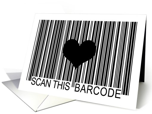 I MISS YOU barcode with black heart card (885733)