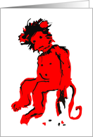 emo monkey in red ink card