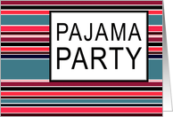 striped pajama party invitation card