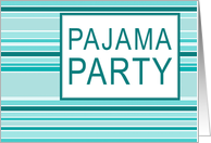 striped pajama party invitation card