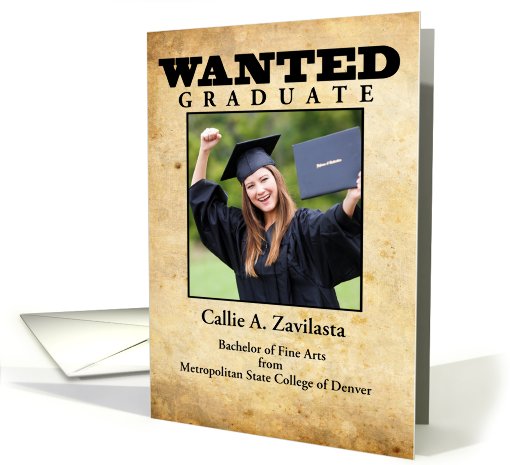 wanted poster graduate announcement template card (893808)