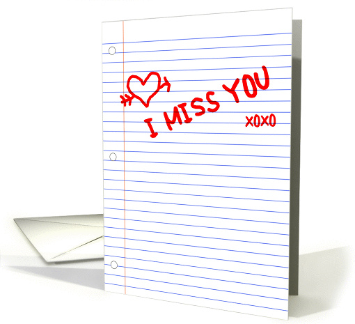 I miss you notebook paper card (893838)