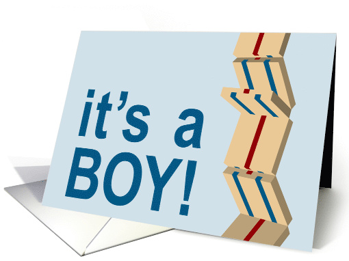 jacob's ladder : it's a boy baby announcement card (897624)