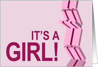 jacob’s ladder : it’s a girl baby announcement card