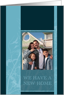 we have a new home : silhouscreen birds photo card