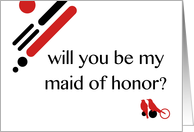 will you be my maid of honor? : mod lovebirds card