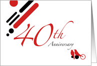 40th Anniversary Party Invitation : mod lovebirds card
