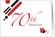 70th Anniversary Party Invitation : mod lovebirds card