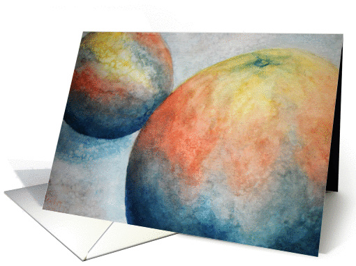 watercolor oranges (blank inside) card (901921)