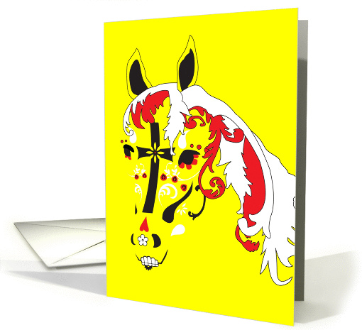 dia de los muertos sugar skull horse invitation card (902210)