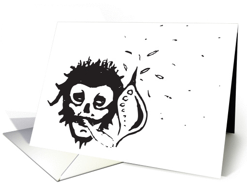 smoking skull (blank inside) card (902532)