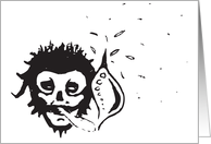 smoking skull (blank inside) card