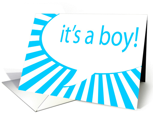 it's a boy! comic speech bubble card (904268)