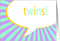 twins! comic speech bubble card