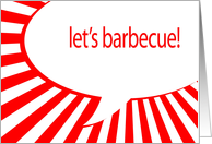 let’s barbecue! comic speech bubble card