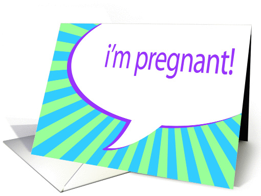 i'm pregnant! comic speech bubble baby shower invitation card (904316)