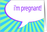 i’m pregnant! comic speech bubble baby shower invitation card