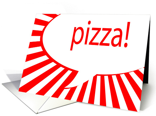 pizza! comic speech bubble invitation card (904318)