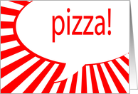 pizza! comic speech bubble invitation card