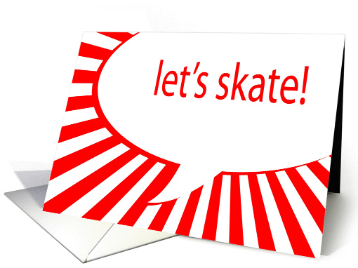 let's skate! comic speech bubble invitation card (904335)