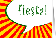fiesta! comic speech bubble invitation card