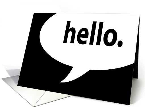 hello. comic speech bubble card (905937)