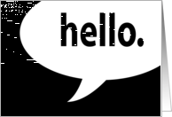 hello. comic speech bubble card