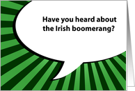 irish boomerang joke : bon voyage greetings card