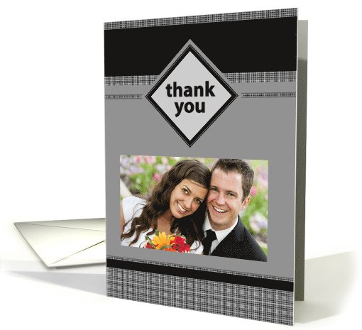 sophisticated thank you for the wedding gift (photo card) card