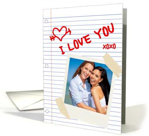 i love you notebook paper photo card (908041)