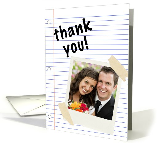 thank you for the wedding gift notebook paper (photo card) card