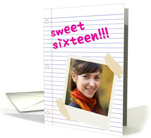 sweet sixteen birthday : notebook paper (photo card) card (908060)