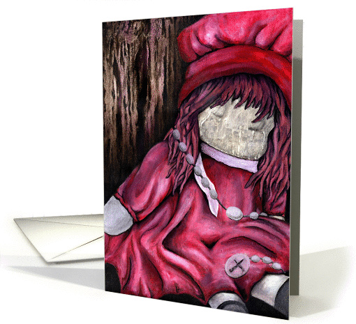 sad doll oil painting (blank inside) card (908079)