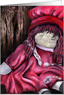 sad doll oil painting (blank inside) card