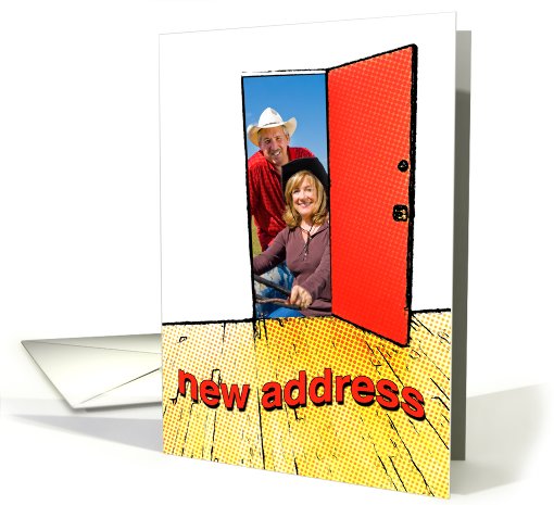 new address photo card (comic door) card (932877)
