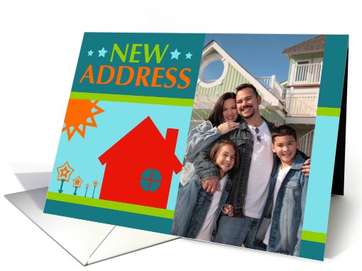 new address photo card (colorful home) card (932879)