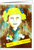 forever young : happy birthday flower illustration card
