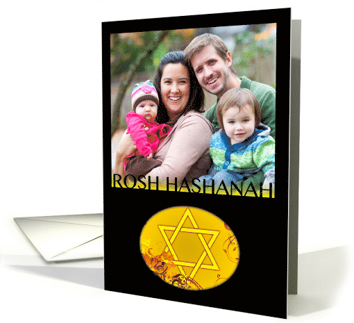 rosh hashanah photo card : hi-fi star of david card (956043)