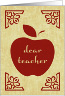 dear teacher... HAPPY BIRTHDAY! (elegant apple) card