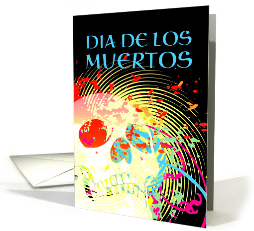 feliz dia de los muertos invitation : hi-fi skeleton card (958879)