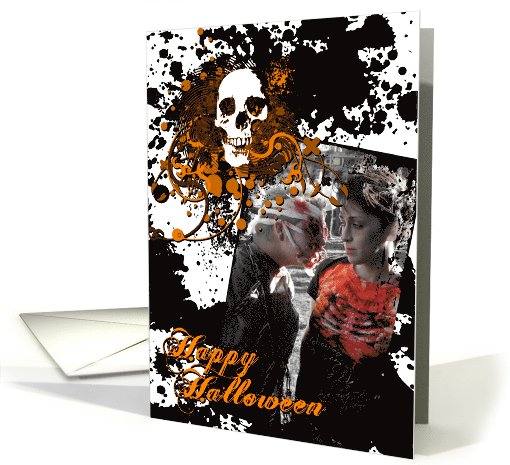 happy halloween party invitation photo card (958901)