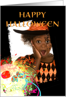 happy halloween party invitation photo card