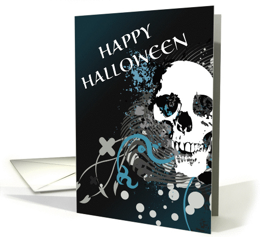 happy halloween party invitation : hi-fi skeleton card (958913)