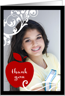 thank you, teacher : floral apple photo card