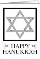 happy hanukkah : elegant flourishes card