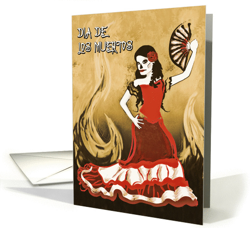 dia de los muertos invitation spanish dancer card (961127)